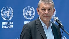 رئيس وكالة الأمم المتحدة لغوث وتشغيل اللاجئين الفلسطينيين (الأونروا) فيليب لازاريني في غزة. 2021/05/23
