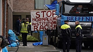 Las tiendas de campaña fuera de la Oficina de Protección Internacional en Mount Street en Dublín, el 16 de marzo de 2024.