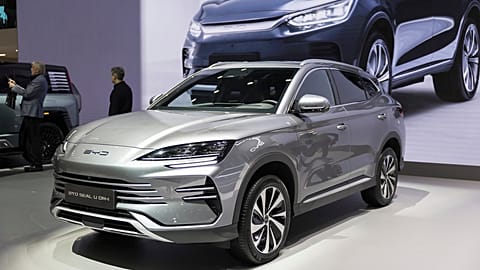 The New BYD Seal U DM-i hybrid electric car is presented during the press day at the 91th Geneva International Motor Show (GIMS) in Geneva, Switzerland, Monday, Feb. 26, 2024