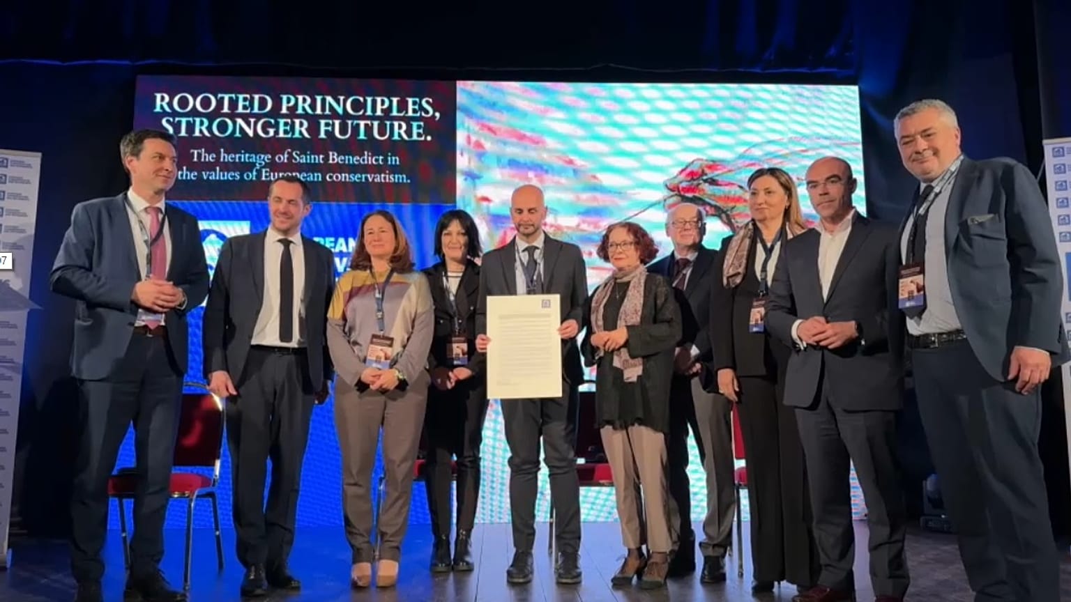 Gli esponenti del gruppo europeo Ecr all'evento di Subiaco a Roma