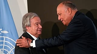 غوتيريش وشكري عقب المؤتمر الصحفي في القاهرة