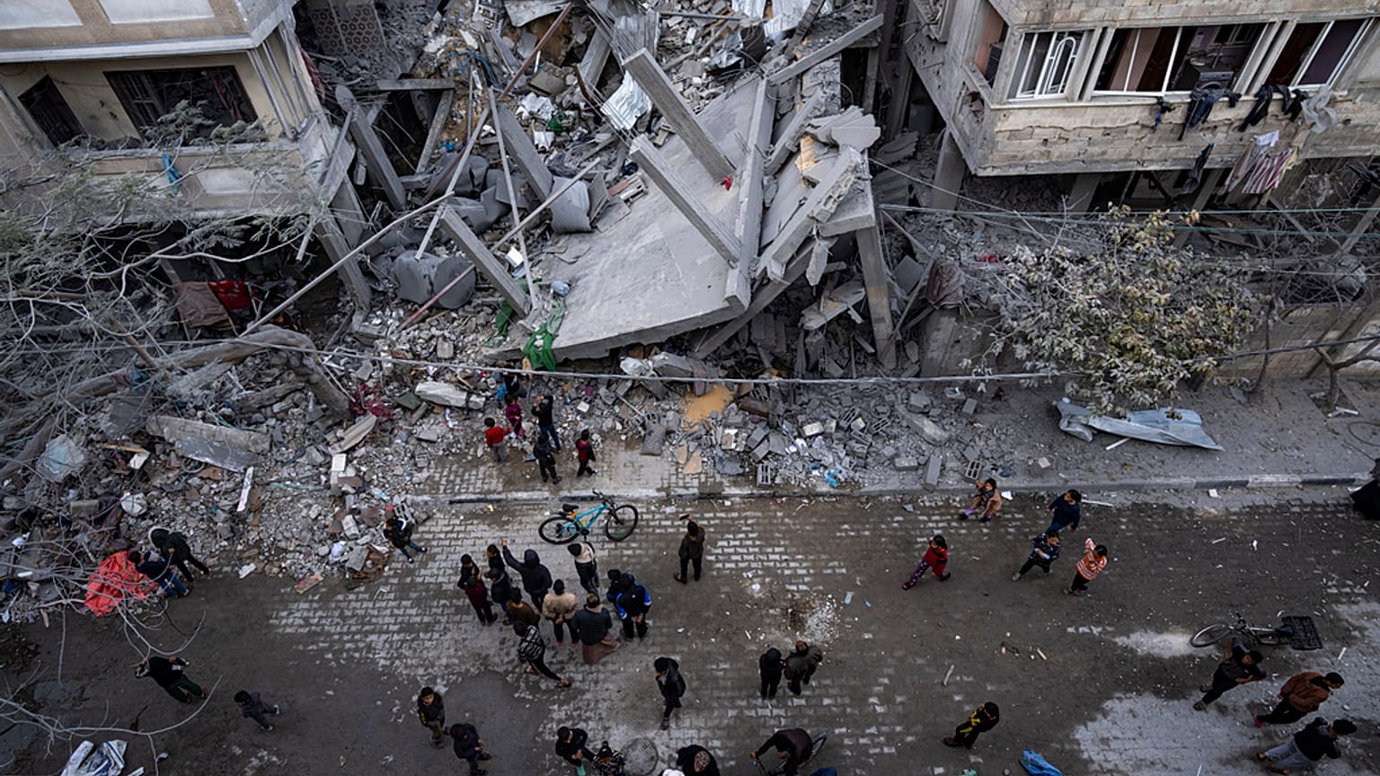 Abitazioni civili distrutte a Rafah, nel sud della Striscia di Gaza