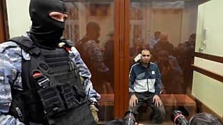 Saidakrami Murodali Rachabalizoda, uno dei sospettati per l'attentato di venerdì scorso a Mosca, nel tribunale del distretto di Basmanny (24 marzo 2024)