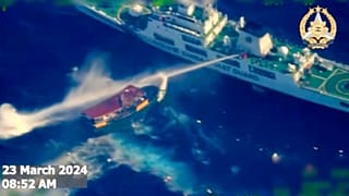 Captura de vídeo del ataque con cañones de agua el sábado 23 de marzo