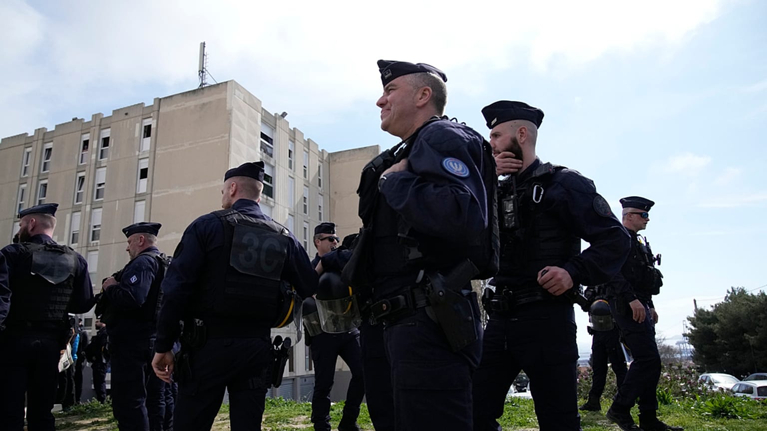 French police forces in Marseille southern France last week as part of the first round of the anti-drug operation. 