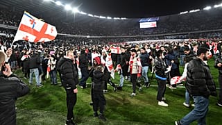 Φίλαθλοι της Γεωργίας πανηγυρίζουν την πρόκριση στο Euro 2024