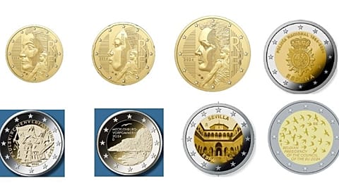 New national sides of euro coins.