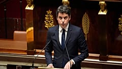 FILE - France's Prime Minister Gabriel Attal delivers a speech at the National Assembly, in Paris, Tuesday, March 12, 2024. 