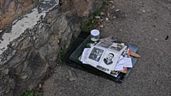 Fotos an einer Gedenkstätte in Odessa.