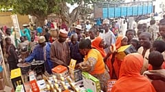 Products at a Solar Sisters outreach in a Nigerian community. 