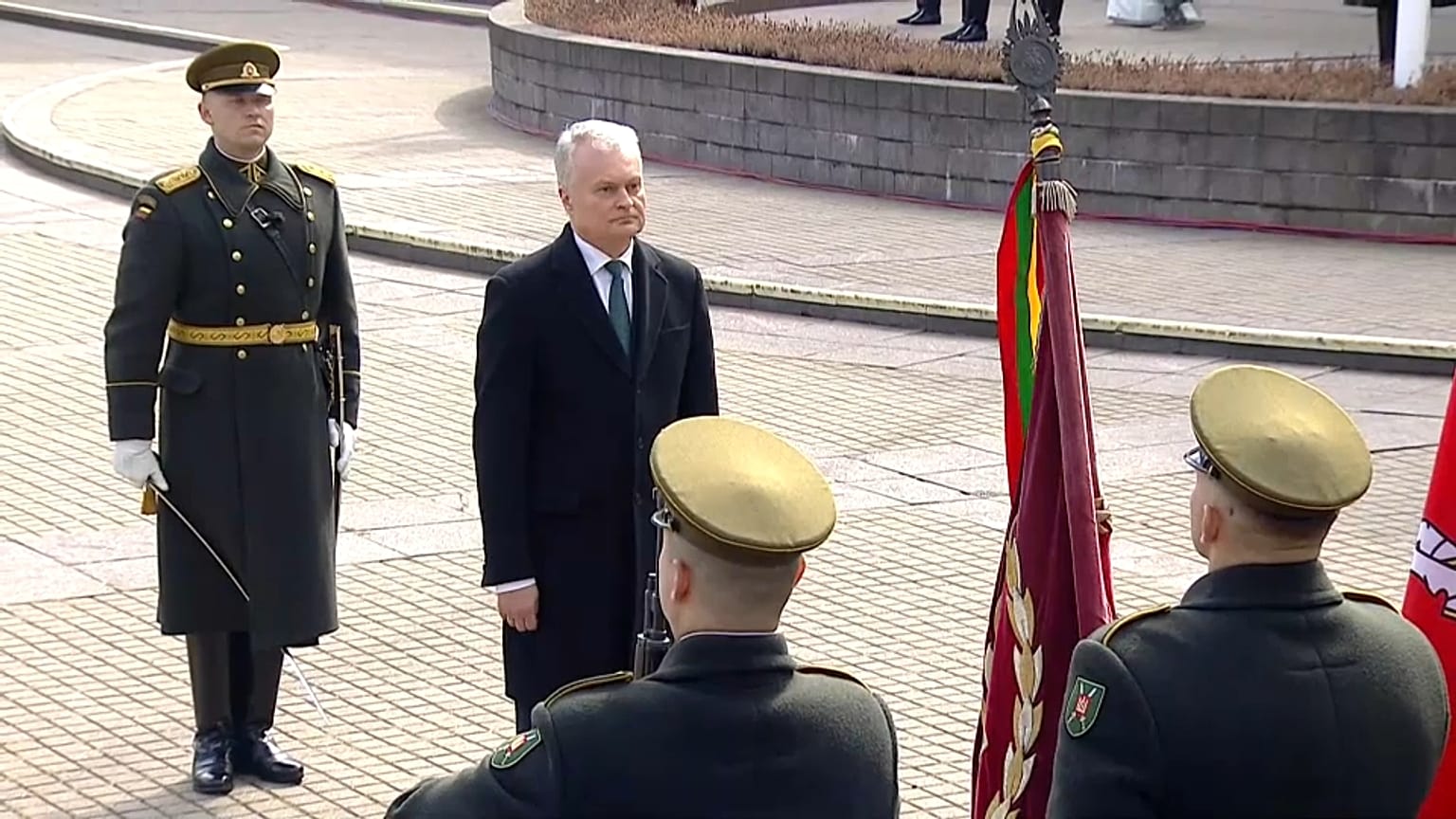 Il Presidente lituano Gitanas Nauseda durante la cerimonia a Vilnius, Lituania, il 29 marzo 2024.