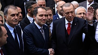 YRP lideri Fatih Erbakan ve Cumhurbaşkanı Recep Tayyip Erdoğan 