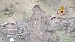 Erdrutsche nach sintflutartigem Regen in der Lombardei in Italien