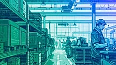 Arbeiterinnen und Arbeiter in einer Fabrik, Illustration