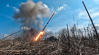Photo of missile taken from video released by Russian Defence Ministry Press Service on Saturday, March 30, 2024.
