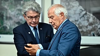 The European Commission's Thierry Breton (left) and Josep Borrell