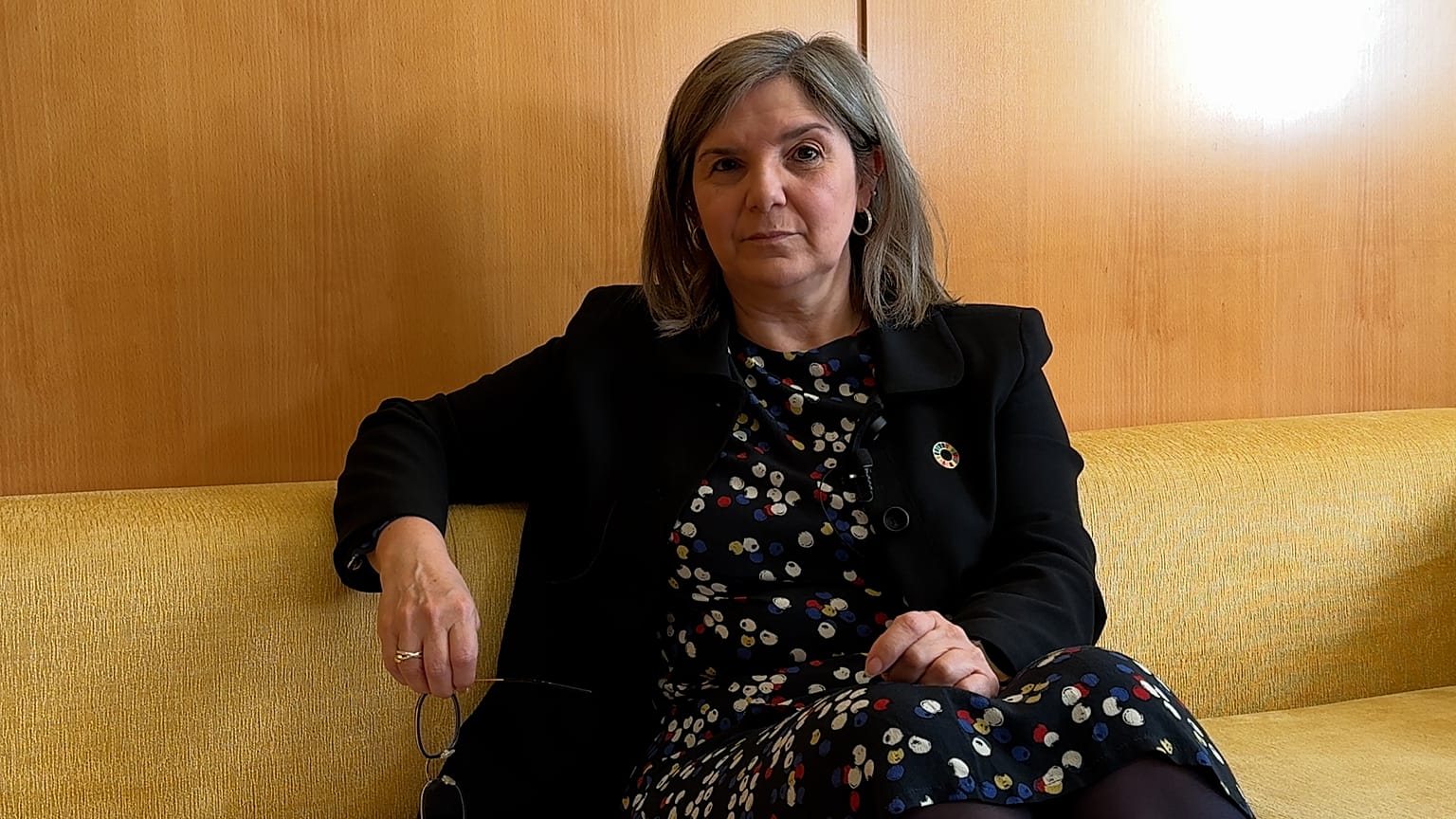 Pilar Cancela, Secretaria de Estado de Migraciones de España, durante la entrevista con 'Euronews' 