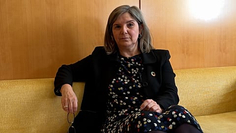 Pilar Cancela, Secretaria de Estado de Migraciones de España, durante la entrevista con 'Euronews'