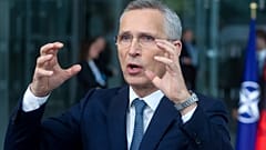 Jens Stoltenberg NATO-főtitkár a NATO külügyminiszteri tanács ülésén 2024. április 3-án