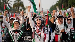 Imagen de una manifestación a favor de los palestinos y en contra de la ofensiva militar de Israel en la Franja de Gaza.