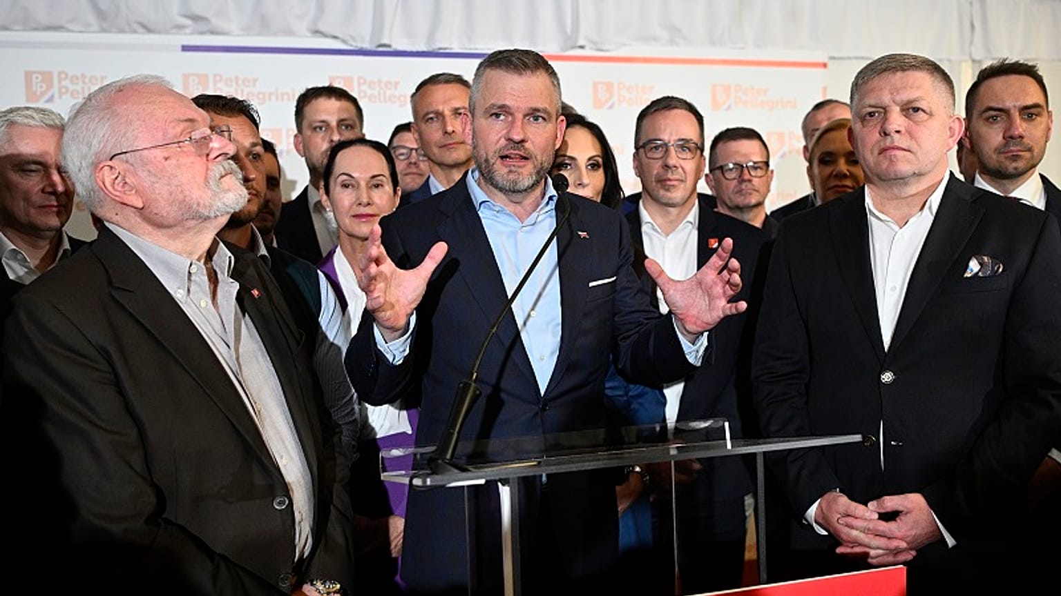 Peter Pellegrini sajtótájékoztatón