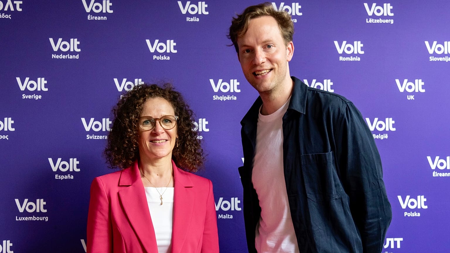 I candidati capolista del partito Volt, Sophie In 'T Veld e Damian Boeselager 