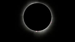 The moon covers the sun during a total solar eclipse Monday, April 8, 2024, as seen from Carbondale, Ill. 