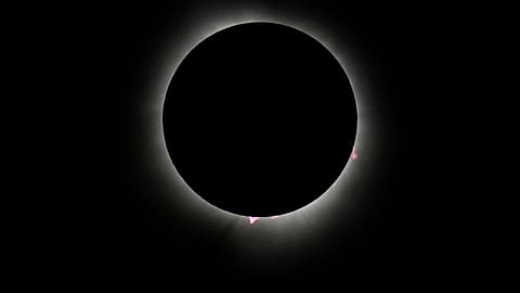 The moon covers the sun during a total solar eclipse Monday, April 8, 2024, as seen from Carbondale, Ill. 