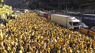 Diesmal portestierten die italienischen Bauern an der österreichischen Grenze.