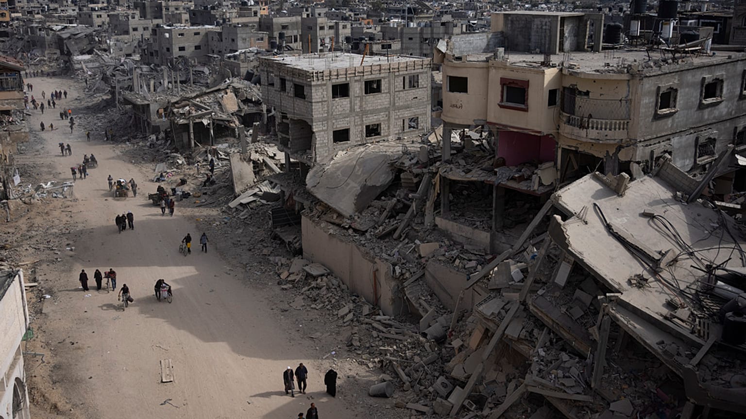 Edificios en ruinas en la Franja de Gaza
