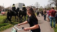 More than 400 people were reportedly arrested at The Hague climate protest on Saturday, 6 April.