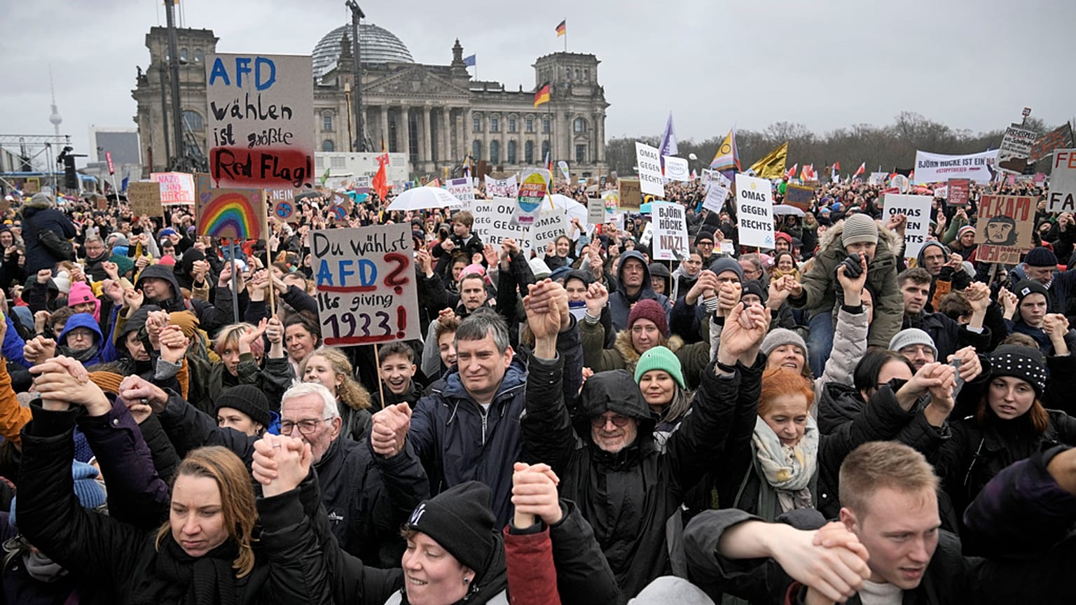Демонстрация против АдГ, Берлин, февраль 2024