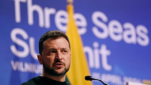 Ukraine's President Volodymyr Zelenskyy, Thursday, April 11, 2024.