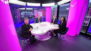 Stefan Grobe mit Martin Schirdewan (links), Lars Patrick Berg und Helena Hahn