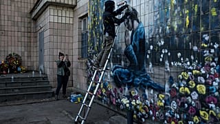 Murales a modo de memorial por la guerra ruso-ucraniana