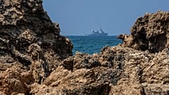 Израильский военный корабль в Средиземном море