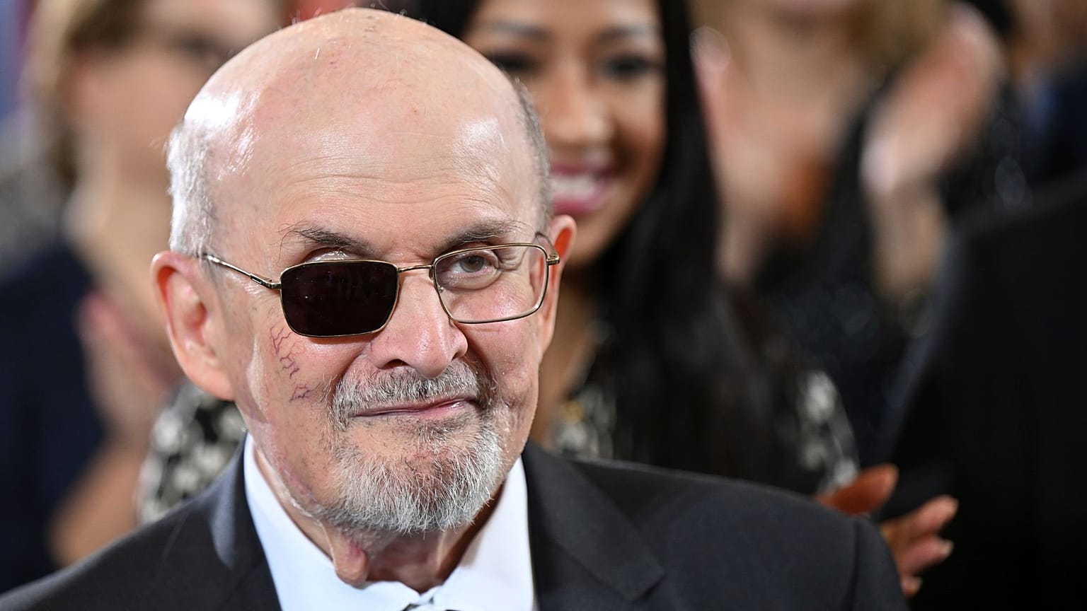 Indian-born British-American author Salman Rushdie.