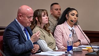 Hannah Gutierrez-Reed, centre, the armourer on the set of the Western film "Rust" receives a sentence of 18 months for involuntary manslaughter.