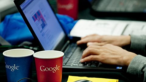 An employee at the Google offices.