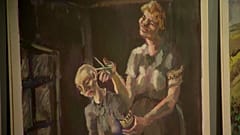 Una de las obras que forma parte de una exposición especial de recuerdos personales del Holocausto en la Galería Nacional Húngara.
