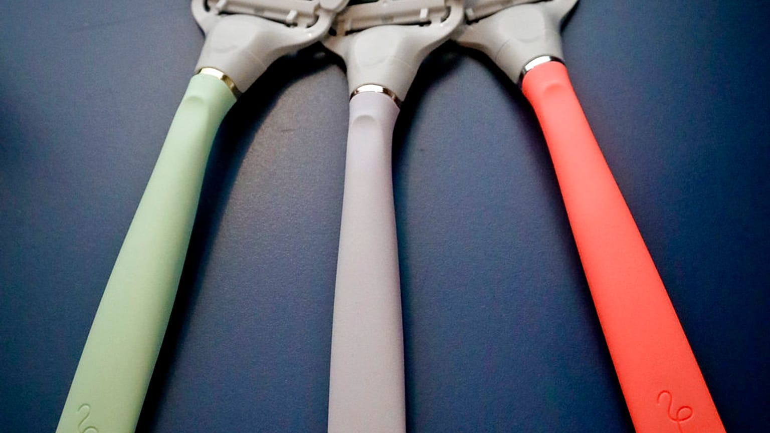 In this Thursday, Oct. 11, 2018, photo razors from Harry's new shaving and body care brand Flamingo are displayed in New York.