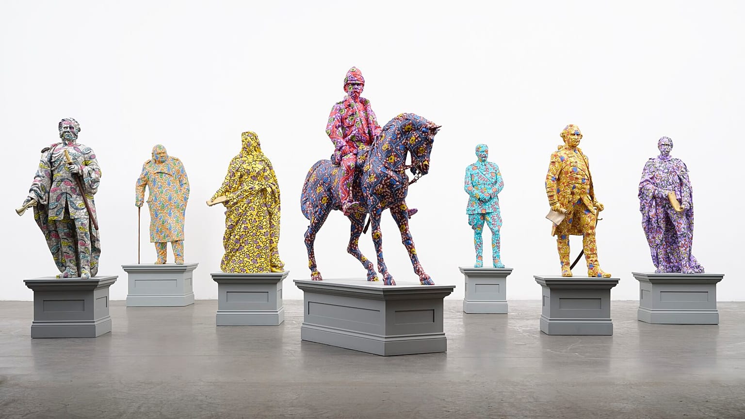 Fibreglass sculptures, hand-painted by British artist Yinka Shonibare 