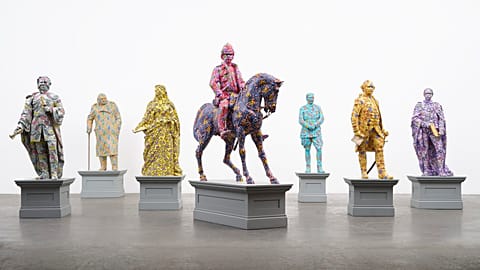 Fibreglass sculptures, hand-painted by British artist Yinka Shonibare 