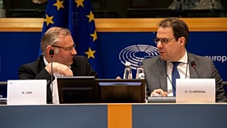 A fast-tracking process to approve the CAP reform was agreed by the Belgium's farm minister David Clarinval (R) and the chair of Parliament's AGRI committee Norbert Lins (L).