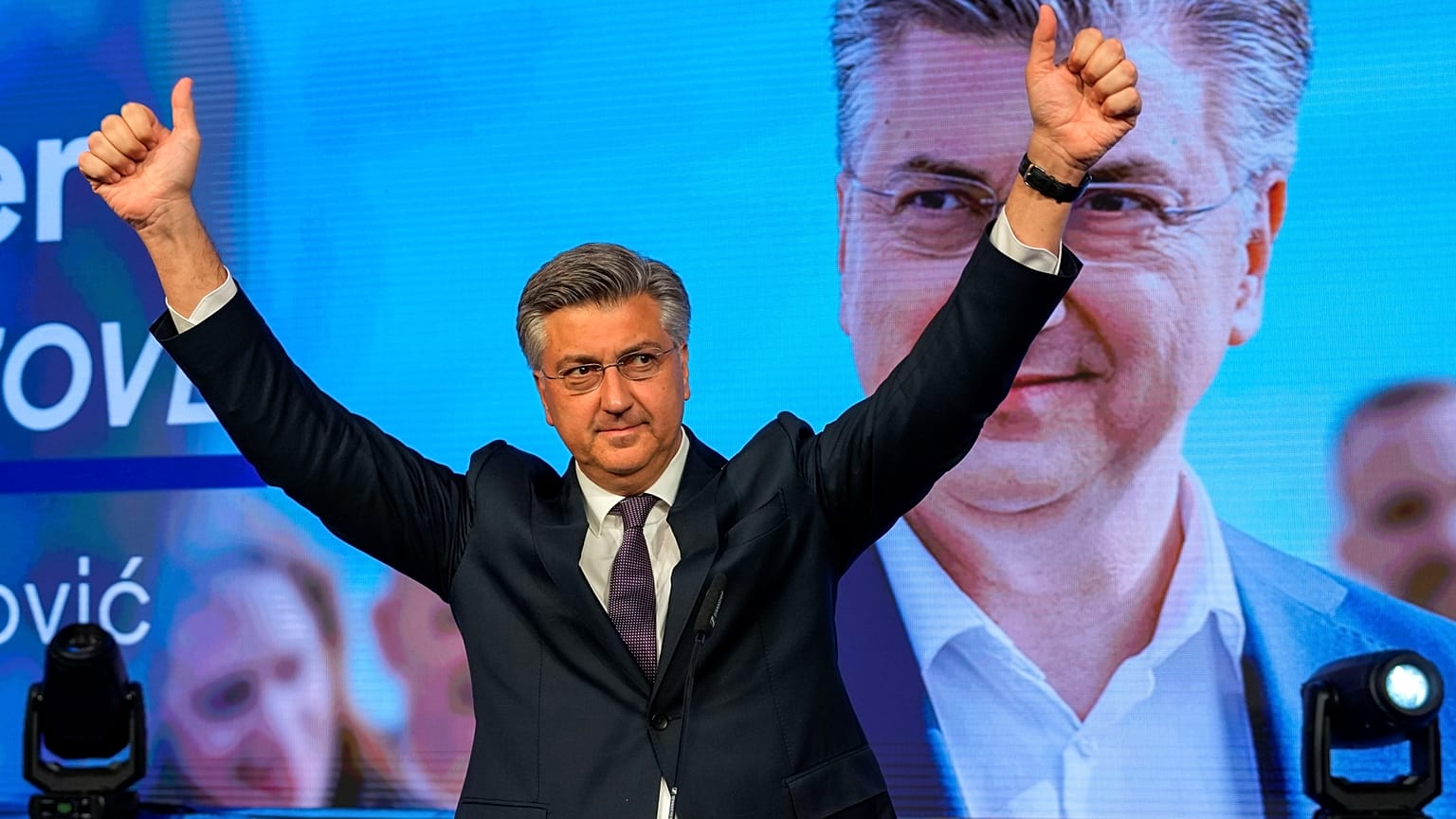  Andrej Plenkovic, Premier ministre croate, le jeudi 18 avril 2024.