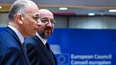 Enrico Letta und Charles Michel auf dem Gipfeltreffen des Europäischen Rates, Brüssel, 18. April 2024