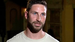 French construction worker, Damien Guerot is interviewed on television following the Bondi Junction stabbing attacks Sunday, April 14, 2024.