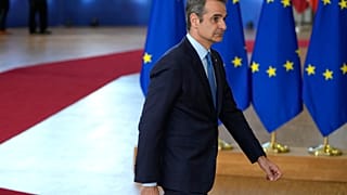 Griechenlands Premierminister Kyriakos Mitsotakis trifft am Mittwoch, den 17. April 2024, zu einem EU-Gipfel in Brüssel ein. Dort ging es um die Wettbewerbsfähigkeit der EU.