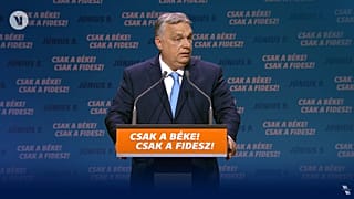 Képkocka Orbán beszédének internetes közvetítéséből