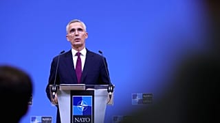 Le secrétaire général de l'OTAN, Jens Stoltenberg,au siège de l'OTAN à Bruxelles, le jeudi 4 avril 2024.